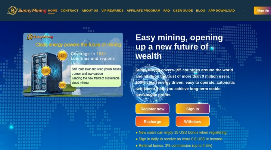 Screenshot of sunnymining.com