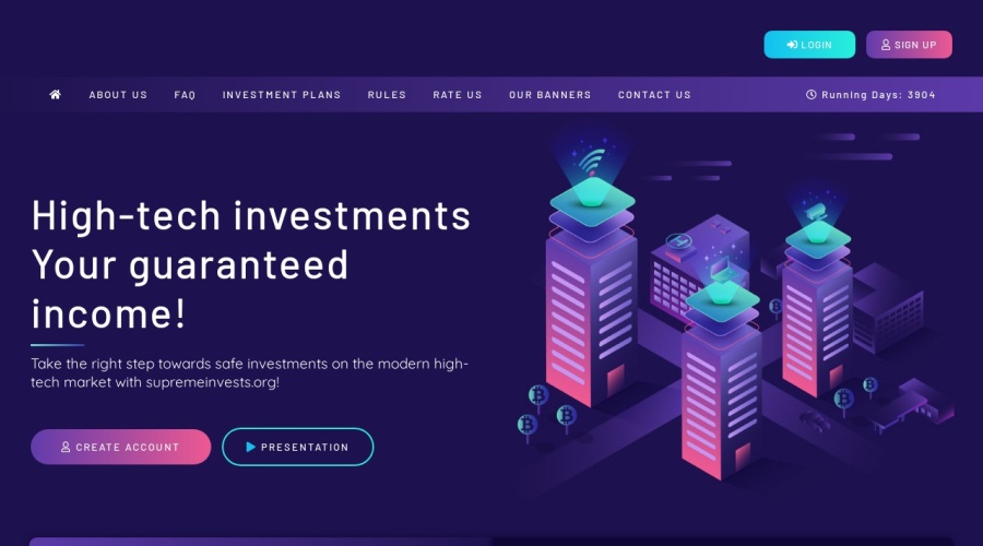Screenshot of supremeinvests.org