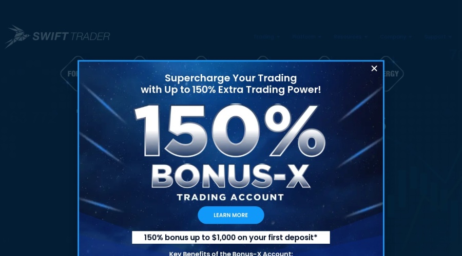 Screenshot of swifttrader.com