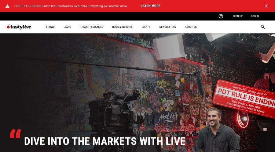Screenshot of tastylive.com