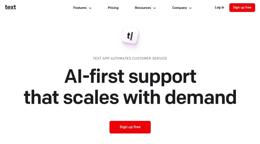 Screenshot of text.com