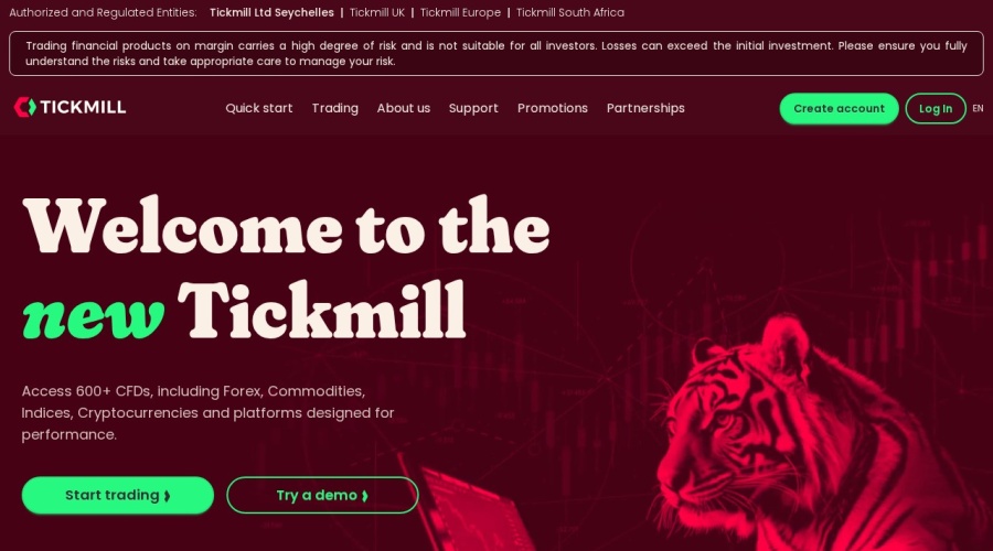 Screenshot of tickmill.com