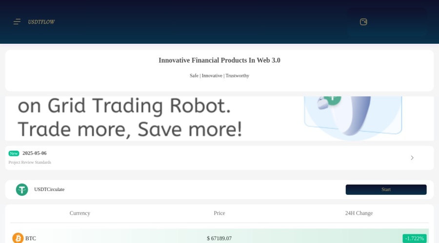 Screenshot of usdt-flow.me