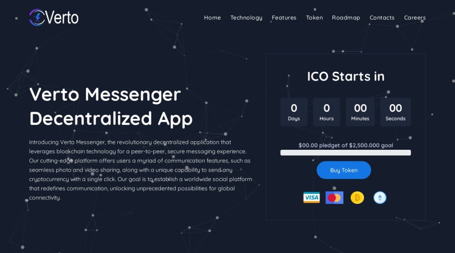 Screenshot of vertomessenger.us