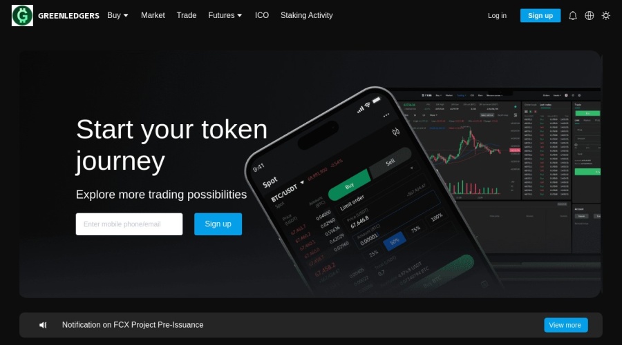 Screenshot of web.greenledgers.com